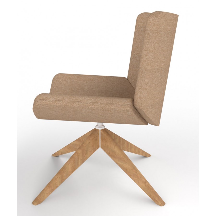 Review Upholstered Lounge Chair With Wooden Pyramid Base